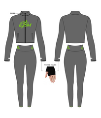 Grey/ Lime Green Zippered Set