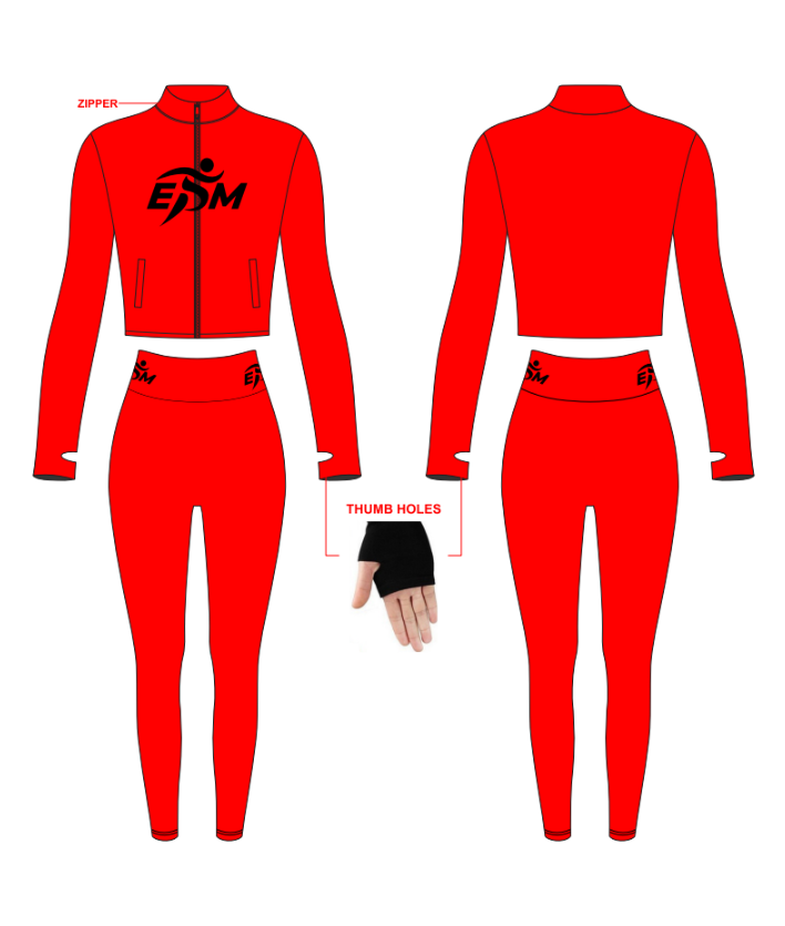 Red/ Black Zippered Set